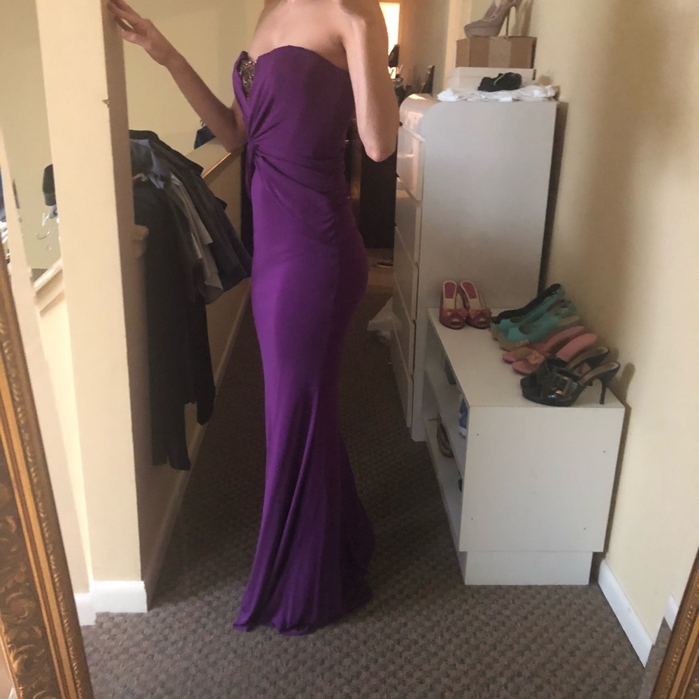 Badgley Mischka Purple embellished evening Gown - Picture 4 of 4